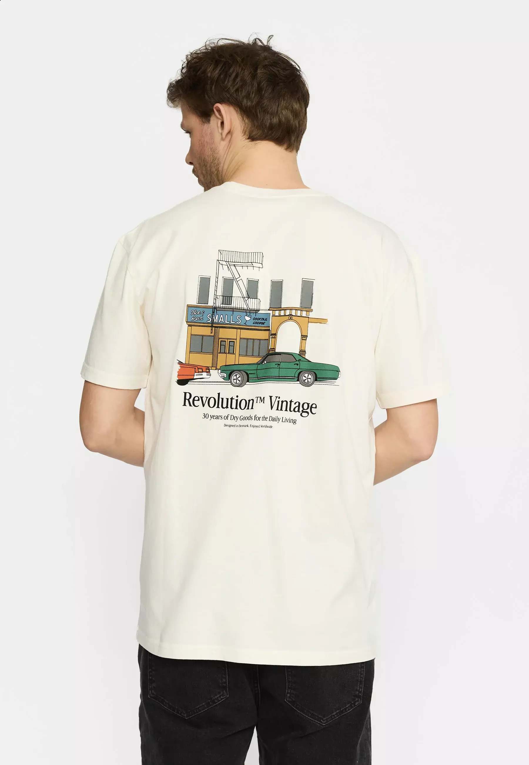 Revolution Offwhite Oldscool Streetview Backprint T-Shirt Herren weiss 